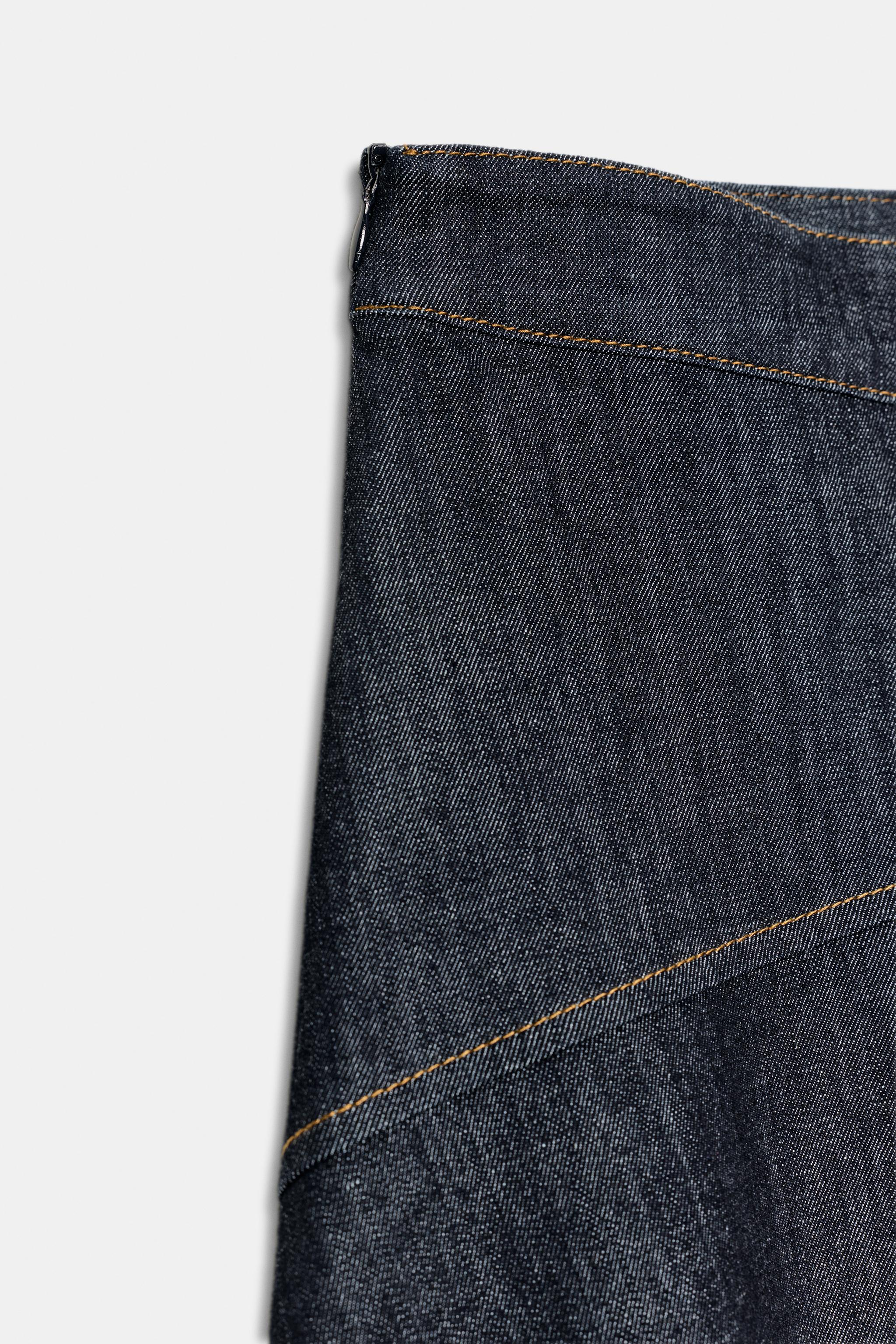 Z1975 RUFFLE DENIM MIDI SKIRT